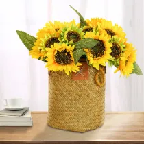 Home Garden Artificial Sunflower Wedding Flower Plants Room Decoration