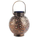 Solar Iron Hollow Hanging Garden Lantern Courtyard Decorative Lamp