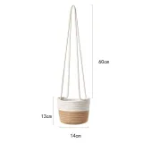 Jute Cotton Hanging Planter Woven Plant Basket Flower Pot