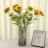 Home Garden Artificial Sunflower 3 Flowers Room Decoration
