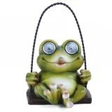 Solar Decorative Lamp Garden Animal Swing Frog Pendant Resin Ornament