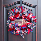 Patriotic Independence Day Wreaths Happy 4Th Of July Slogan Garland Decor