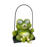 Solar Decorative Lamp Garden Animal Swing Frog Pendant Resin Ornament