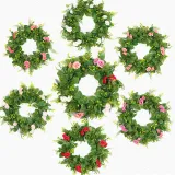Rose Leaf Wreath Front Door Décor Artificial Flower Home Hanging Ornament
