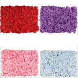 Artificial Hydrangea Flower Row Creative Background Plant Flowers Wall Decor