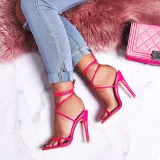 Women Summer Fashion Lace Up Summer High Heel Sandals