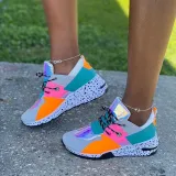 Mesh Slip on Comfortable Lace Up Platform Loafers Sneakers