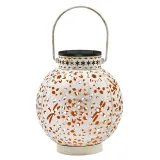 Solar Iron Hollow Hanging Garden Lantern Courtyard Decorative Lamp