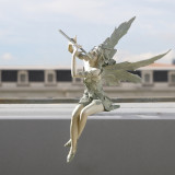 Polyresin Garden Fairy Wings Outdoor Flute Fairy Sculpture