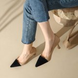 PU Leather Pointed Toe Shallow Mouth Stiletto Heels