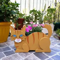 Garden Decoration Cat Standing Flower Pot