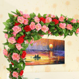 Home Garden Artificial 16 Rose Flower Vine Room Wedding Decoration