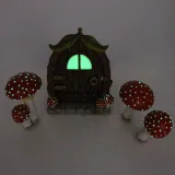 Resin Luminous Home Door And Mushroom Garden Yard Decor
