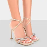 Stiletto High Heels Cross Tie Buckle Sabdals