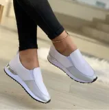 Flats Cut Out Suede Leather Low Top Boat Platform Sneaker