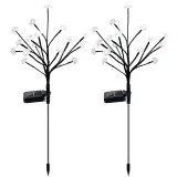 Solar Lotus Flower Branch Tree Lamp Christmas Lawn Stake Light Outdoor Decoration Light