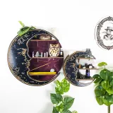 Wood Moon Crystal Shelf Luminous Decorative For Wall Decoration Essential Oil Shelf