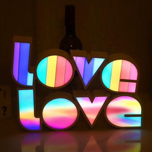 LED Love Letter Shape Lamp Sign Wedding Party Decoration Light