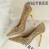 Women Sequins Bridal Elegant Party Sexy Pumps High Heel