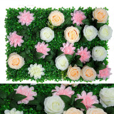 Artificial Silk Red Rose Flower Row Romantic Wall Décor