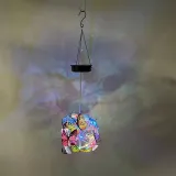 Solar LED Lamp Wind Bell Butterfly Ball Hanging Bell Lamp Family Garden Decoration