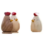 Wooden Chickens Handmade Rooster Hen Ornaments Garden Decoration