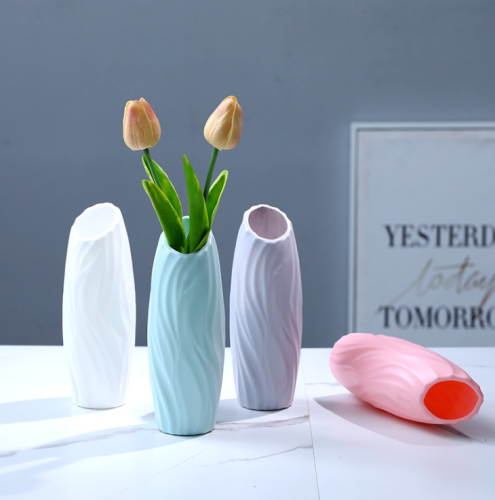Household Decorative Bedroom Living Room Flower Vases Standing Type Plastic Vases