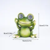 Cute 3D Resin Frog Solar Energy Lights Garden Crafts Decoration