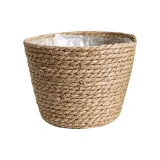 Straw Weaving Flower Basket Portable Handmade Home Decoration
