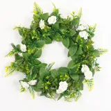 Rose Leaf Wreath Front Door Décor Artificial Flower Home Hanging Ornament