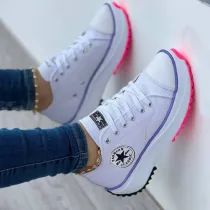 Women Low-top Single Shoes Thick-soled Candy Color Flats Female Canvas Sneaker