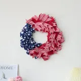 Patriotic Independence Day Wreaths Stripes Stars Wreaths Garland Decor