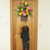 Chrysanthemum Wreath With Flowerpot Front Door Wall Hanging Decor