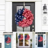 Patriotic Independence Day Wreaths Stripes Stars Wreaths Garland Decor
