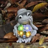 Solar Succulent Frog Resin Animal Night Light Courtyard Garden Landscape Decoration