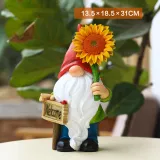 White Beard Dwarf Cartoon Solar Lamp Elves Welcome Card Christmas Light Decorations