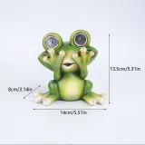 Cute 3D Resin Frog Solar Energy Lights Garden Crafts Decoration