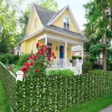 Artificial Green Watermelon Leaves Hedge Fence Net Vine Privacy Fence Wall Screen