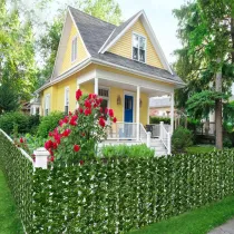 Artificial Green Watermelon Leaves Hedge Fence Net Vine Privacy Fence Wall Screen