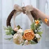 Artificial Peony Wreath Front Door Décor Home Wall Hanging Flower Ornament