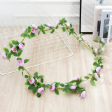 Home Garden Artificial Rose Bud Flower Vine Wedding Wall Decoration