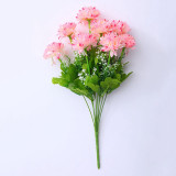 Home Garden Artificial Handmade Chrysanthemum Ball with Leaves Flower Room Decoration