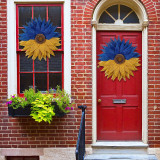 Sunflower Burlap Wreath Front Door Decor Flower Hanging Ornament
