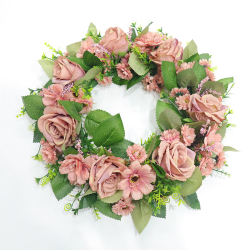 Rose Rustic Decorative Artificial Flower Wreath Wedding Ornament