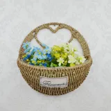 Straw Flower Basket Wall Hanging Garden Flower Pot Decoration Dried Flower Woven Basket