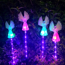 LED Solar Lawn Lights Angel Landscape Lamp Christmas Stake Night Lighting