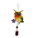 Owl Wind Bell Hanging Iron Windchimes Garden Decoration