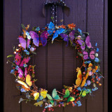Artificial Spring Wreath With Fake Butterflies Colorful Spring Summer Decorative