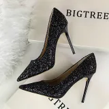 Women Sequins Bridal Elegant Party Sexy Pumps High Heel