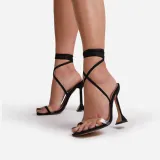 Stiletto Snake Leaf Ankle Strap Stiletto Heels Sandals Dress Shoes